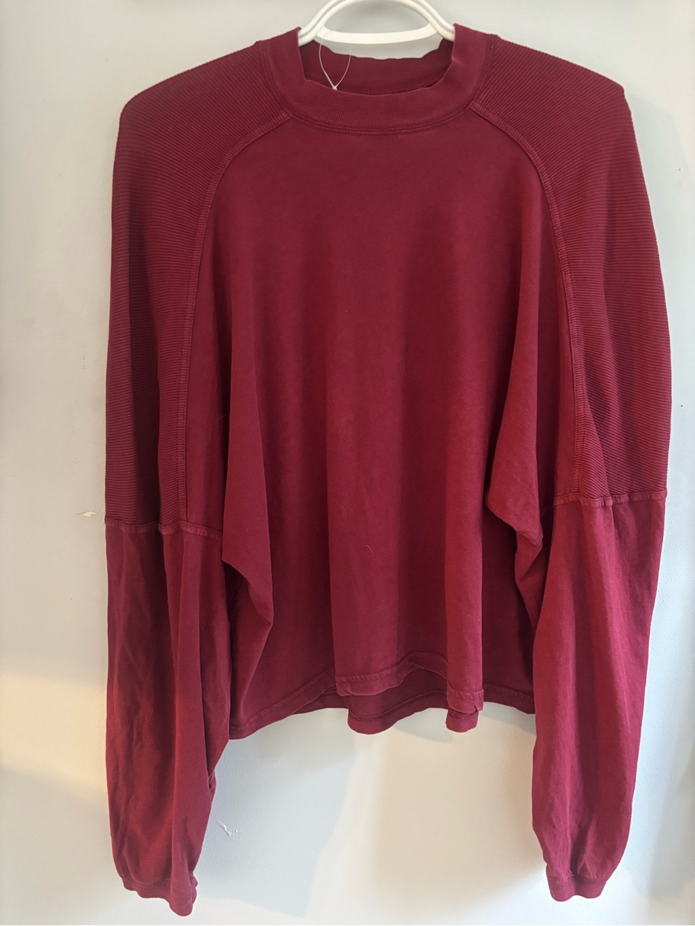 aerie Burgundy Crewneck Pullover long sleeve tee